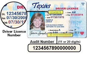 texas drivers license audit number lookup online